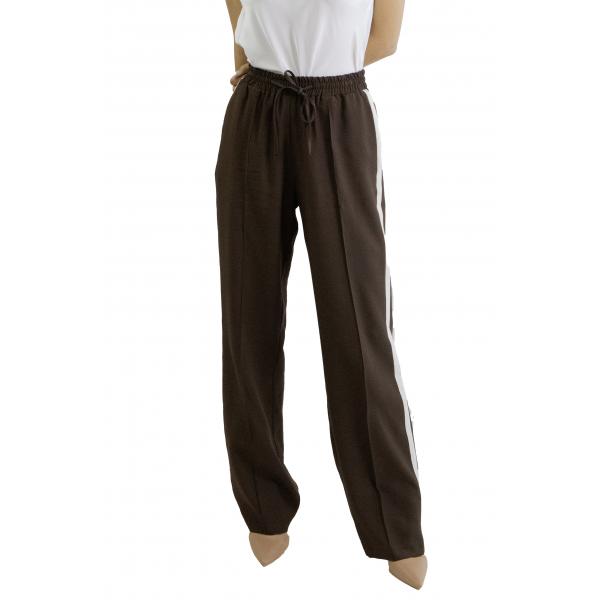 Pantalone in viscosa con coulisse e banda laterale  Options 